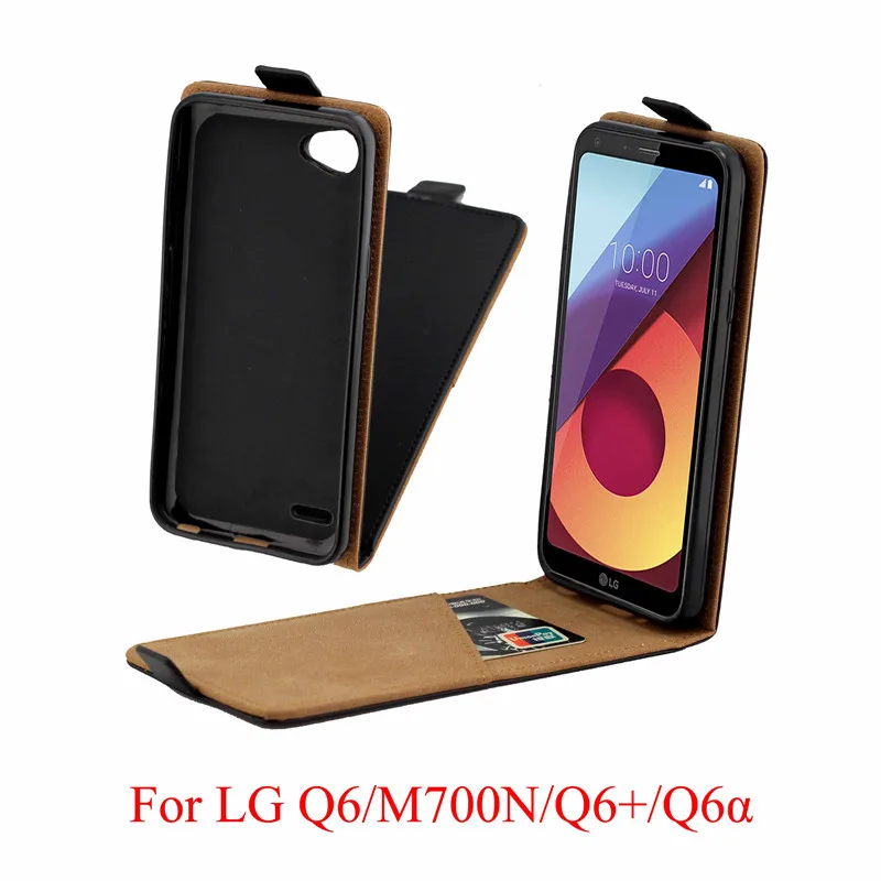 Business Leather Case For Coque LG Q6 Q6A Vertical Flip