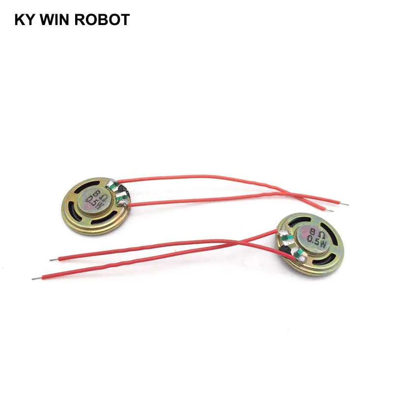 2 шт./лот ультратонкий динамик 8 Ом 0,5 Вт 0,5 Вт 8R Диаметр динамика 23 мм 2,3 см толщина 5 мм с проводом