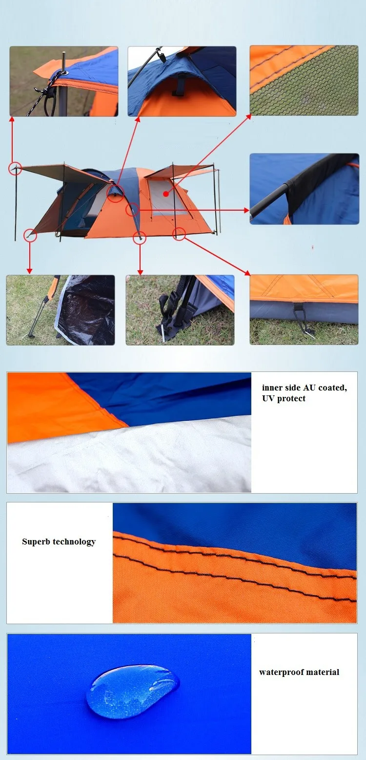 Samcamel 3-4 человек большая семейная палатка кемпинговая палатка Солнцезащитная Пляжная палатка gazebo Tente кемпинговый тент реклама/выставка