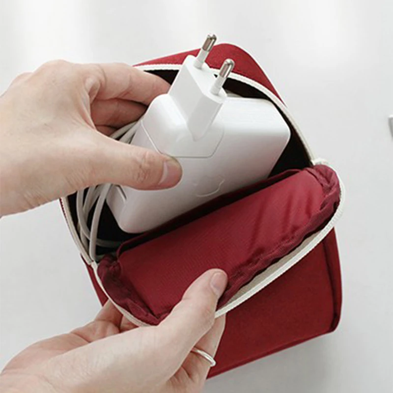 prativerdi Mini Zippered Lock Sqaure Storage Bag Headset box for Earphone Case SD Cards USB Power Bank Charger Travel Organizer15
