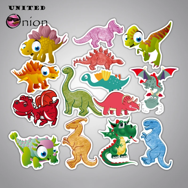 14pcs/lot Waterproof Stickers Jurassic dinosaur decal