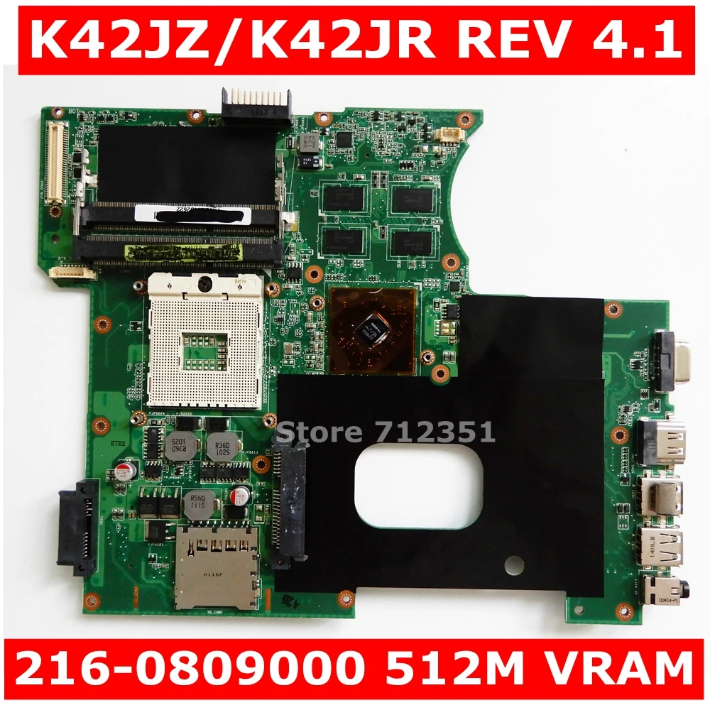 K42JZ 512M VRAM материнская плата Rev 4 1 для ASUS K42J X42J A42J ноутбука Тест 100% OK|Материнские