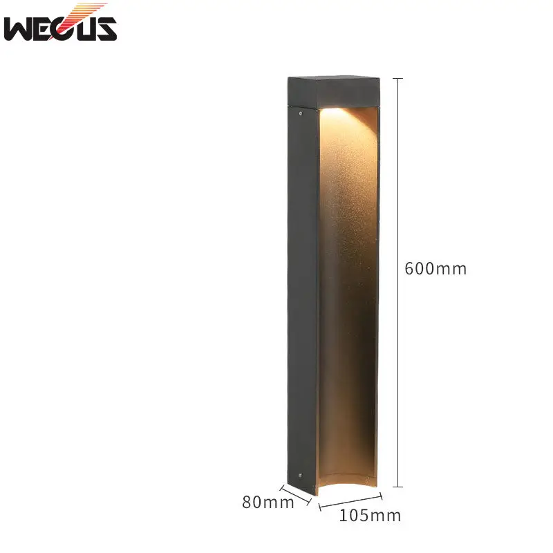 (WECUS) Newest Arrival Outdoor Led Lights COB Led Chip Led Lawn Lamps 10W LED Bollard lights for Garden Yard Square Lighting