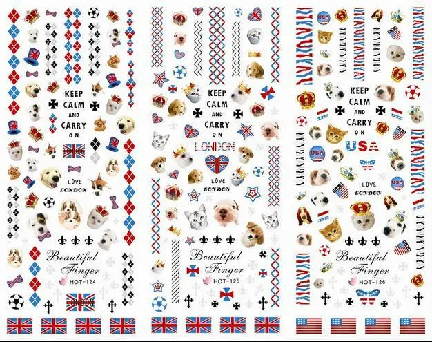 

wholesale 200 pcs nail art stickers decorations Christmas/flowers/butterfly/animals style water to stick nail sticker