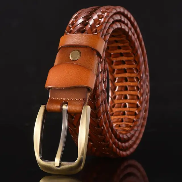 women Braided Belt For Men's Woven Belt Luxury Genuine Leather Cow Straps Hand Knitted Designer Men For Jeans Girdle Male belts men 5