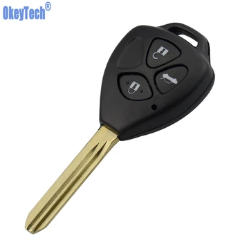 

OkeyTech Key Shell Case For Toyota Camry Corolla Prado Vios REIZ Crown RAV4 3 Buttons Car Key Fob Cover TOY43 TOY47 Uncut Blade
