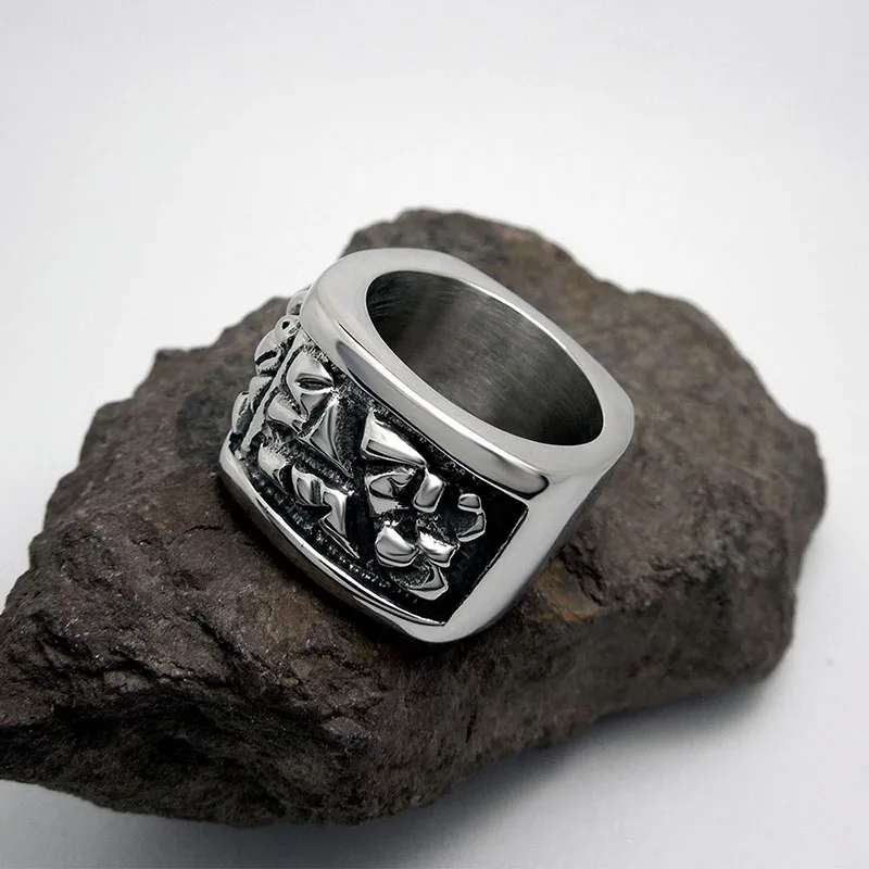 Titanium сталь европа череп/скелет античный стиль серебряный мужчины люксовый бренд