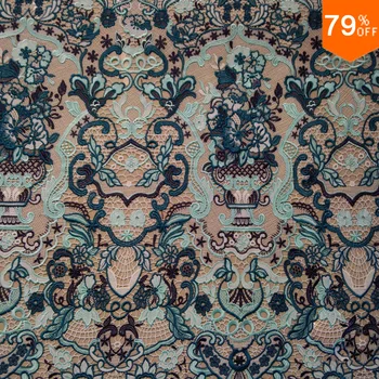 شراءالأزياء الفاخرة أسبوع Diy الضوء الأخضر الأزرق الداكن في واحد مجمع الدانتيل أحدث هذه أنيقة التطريز الدانتيل الأخضر الأزرق الفيروز الزهور