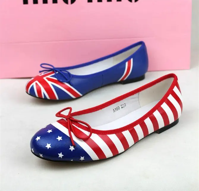 2012 women fashion flats shoes,American flag fight color