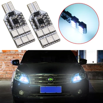 

2Pcs/1set T10 LED light W5W 6 SMD RGB car wedge light flashing indoor dome wedge reading bulb with remote control Flash strobe