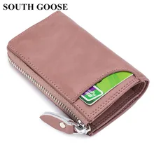 SOUTH GOOSE Genuine Leather Key Wallet Men& Women Multi-functional Organizer Wallet Car Key Case With Card Holder Coin Purses