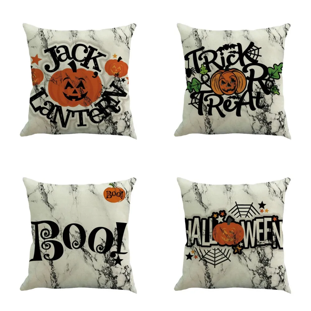 

Happy Halloween 45cmX45cm Pillow Cases Happy Fall Yall Linen Sofa Halloween Pumpkin Trick or Treat Cushion Cover 2O0907
