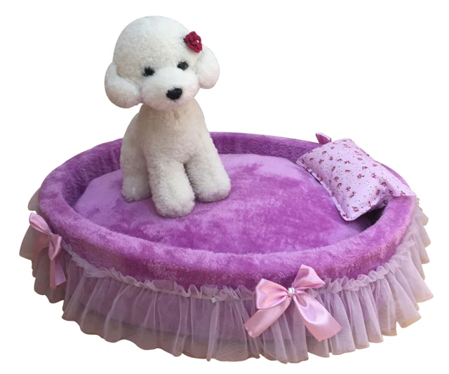 2018 New luxury princess pet bed beautiful lace round bed exquisite pet