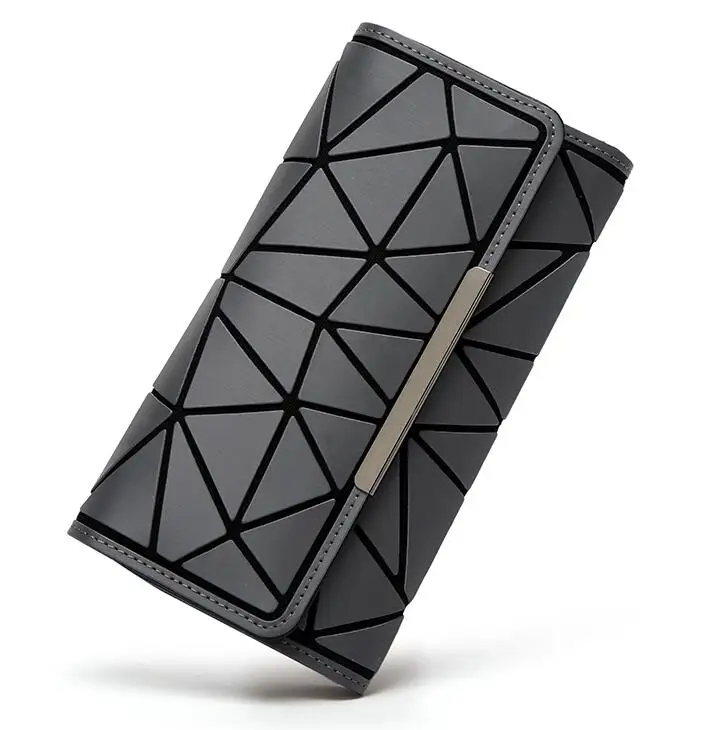 Maelove геометрический бумажник, новая модная сумка, фосфоресцирующая Женская голограмма, клатч, кошелек, матовый цвет/светящийся кошелек - Цвет: matt color  gray