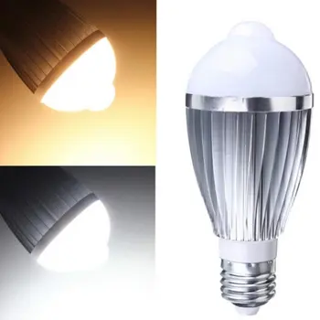 

E27 9W B22 7W Bulb Lamp Professionl Human Body Induction Motion Sensor Light New Trendy Bulb Metal Shell Night Lamp