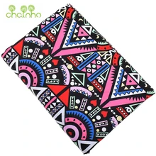 Chainho печатных стрейч поплин/простой хлопок ткань для лоскутного шитья/Шитье платье/рубашка/юбка Материал/половина метра