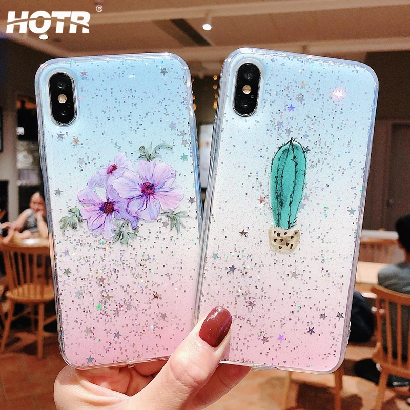 Чехол для iphone XS блестящий Блестящий чехол 6 6s 7 8 plus X XR MAX Ультратонкий задней