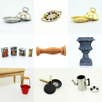 

1:12 1Pc Food Dolls Pretend Play Toy Mini Tableware Dollhouse Miniature Breakfast Milk Teapot Food Bowl Ceramic Vase Kitchen Set
