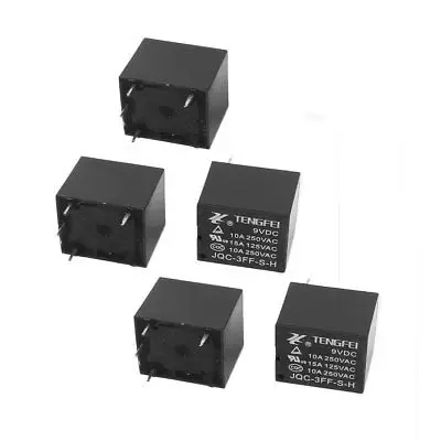 

10Pcs DC9V 10A 0.36W 4 Terminal SPST NO Mini Power Coil Electromagnetic Relay