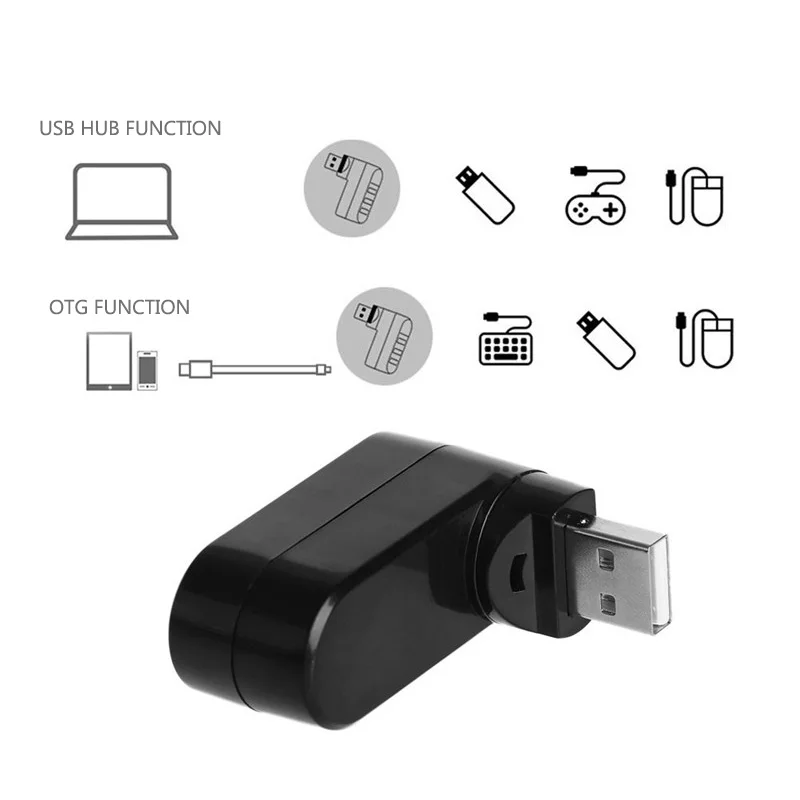 Мини адаптер с 3 портами USB 2 0/3 0 DATA FROG вращающийся концентратор для ноутбука ПК