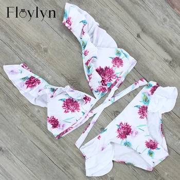 

Floylyn Sexy Bikini Floral Women Swimsuit Push Up Swimwear Summer Brazilian Beachwear