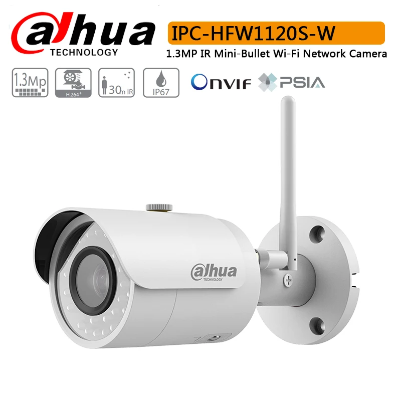 Оригинальная Dahua IPC HFW1120S W Wi Fi сетевая PT камера с 1.3MP CMOS IR Diatance 30m Easy4ip облачная