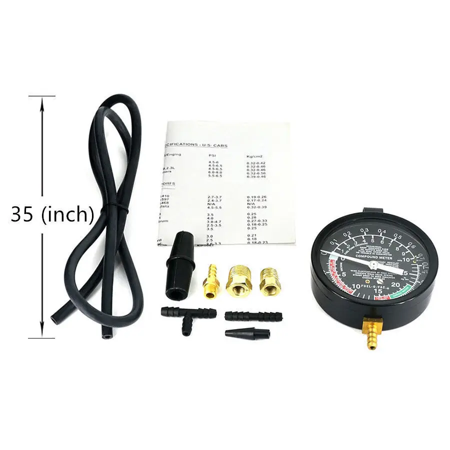 9Pcs/Kit Car Vacuum Fuel Pump Tester Gauge Leak Carburetor Pressure 9Pcs/Kit Car Vacuum Fuel Pump Tester Gauge Leak Carburetor Pressure