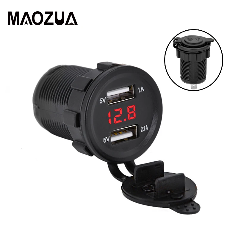 DC12V 24V 3.1A двойной USB порт автомобильное зарядное устройство розетка адаптер со
