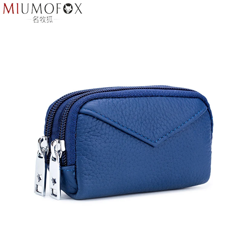 

Coin Purse Women's Genuine Leather Double Zipper Small Change Purse Female 2019 New Fashion Cosmetics Pocket Mini Wallet Soft