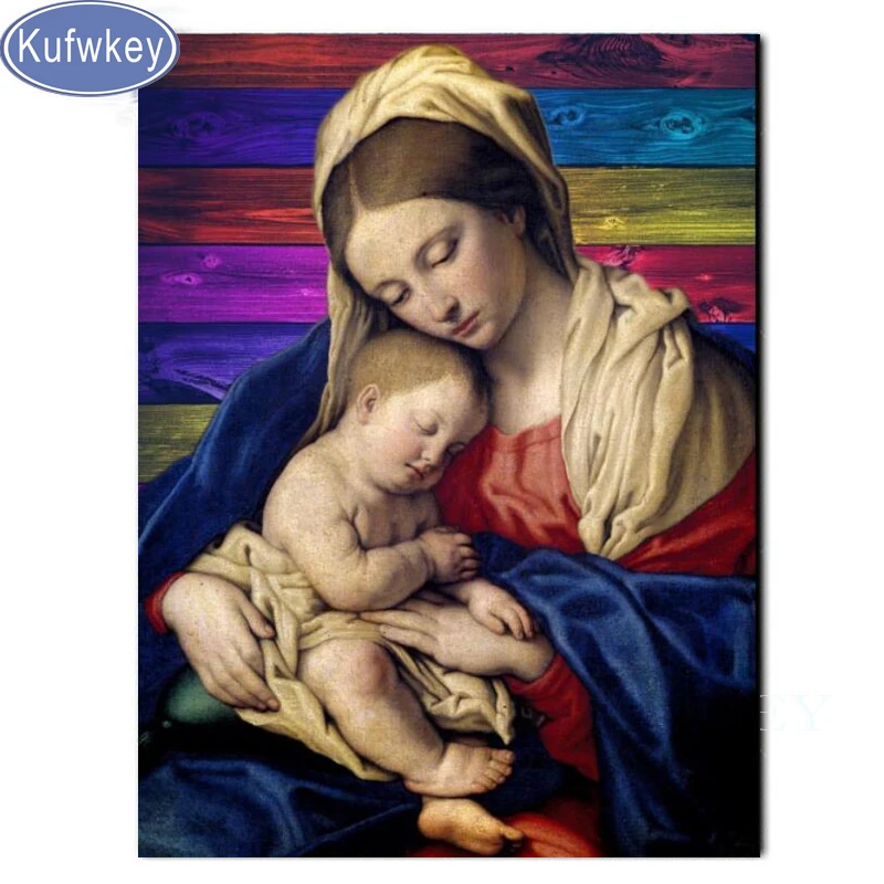Искусство изделия ручной работы diy 5d алмазная Вышивка крестиком &quotMadonna Набор для