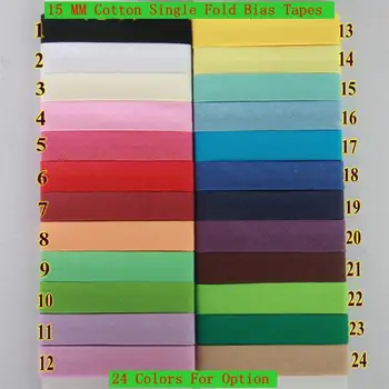 

10 Meters/Lot 15mm (5/8")width ironed single fold cotton bias tape/ bias binding for craft sewing diy handmaking