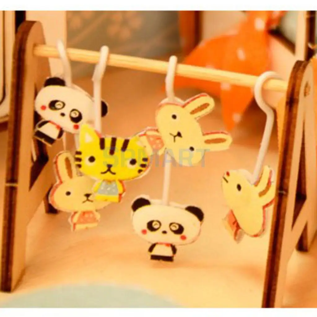 1/24 Dollhouse Miniature DIY Kit 3D Detachable Dolls House Baby Bedroom Model Kids Puzzle Toy Christmas Gift 
