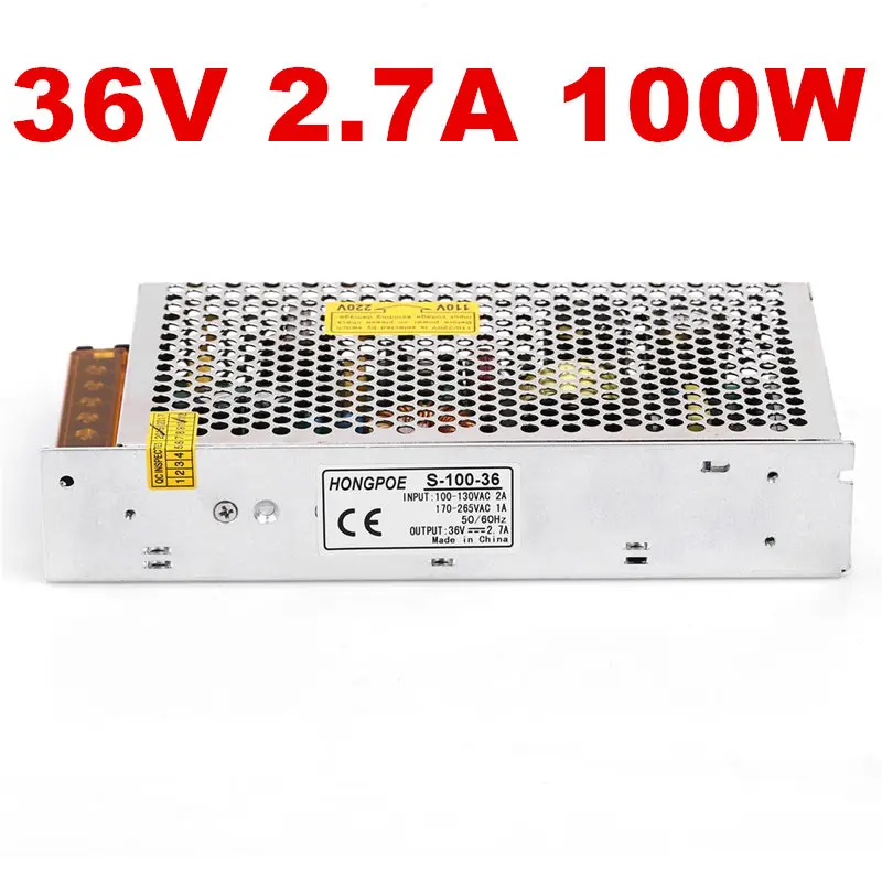 

10PCS 100W 36V Power Supply 36V 2.7A AC-DC 110/230VAC S-100-36 DC36V2.7A