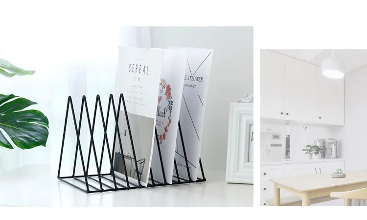  1PC Iron Bookshelf Magazine Display Stand Newspapers Storage Rack Vintage Organizer Storage Holder 
