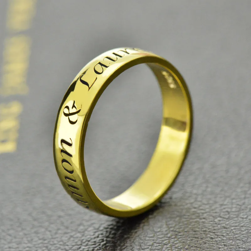 Costume Letter Rings for Women Engagement Promise Ring 925 Sterling Silver Custom Name Wedding Promise Ring Gift for Couple Men