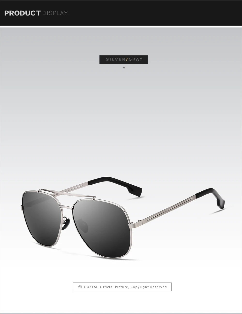 GUZTAG модные классические квадратные мужские поляризованные солнцезащитные очки из нержавеющей стали, дизайнерские солнцезащитные очки HD, солнцезащитные очки UV400 для мужчин G2493