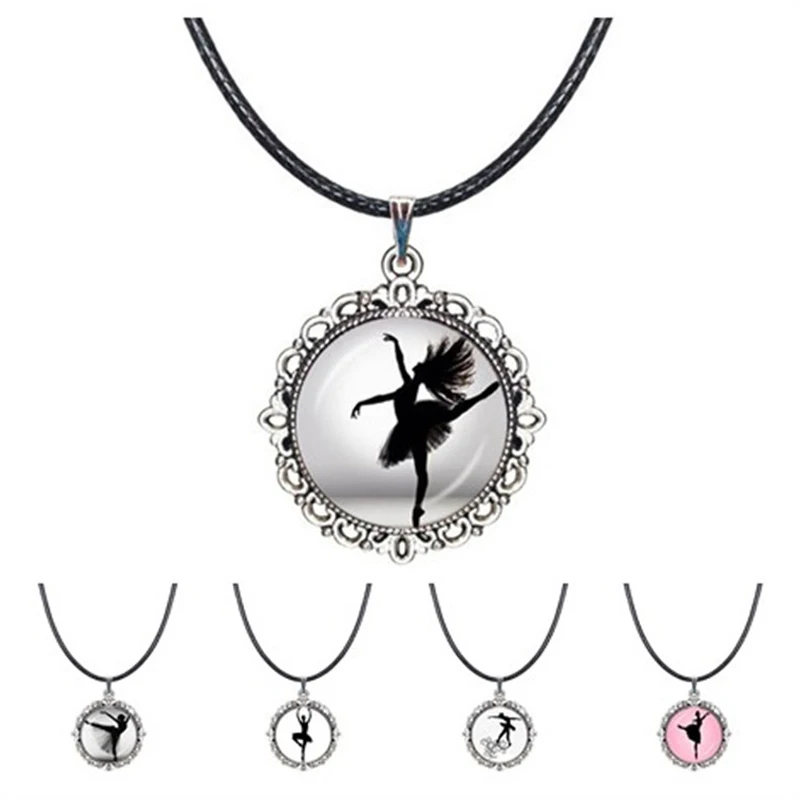 Ballet Dance Girl Photo Choker Necklace Dancer Pendant Dancing Jewelry