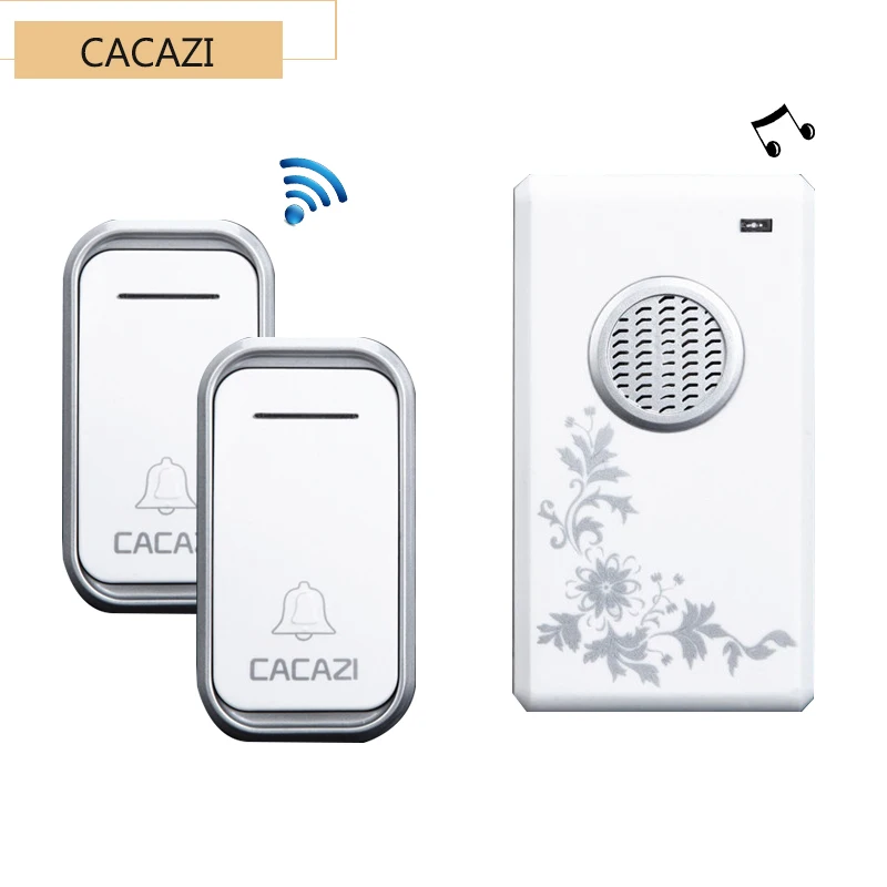 

2 transmitters 1 receiver High Quality home DoorBell Waterproof 200m work range Mini Wireless Door bell 38 Ring tunes for choose