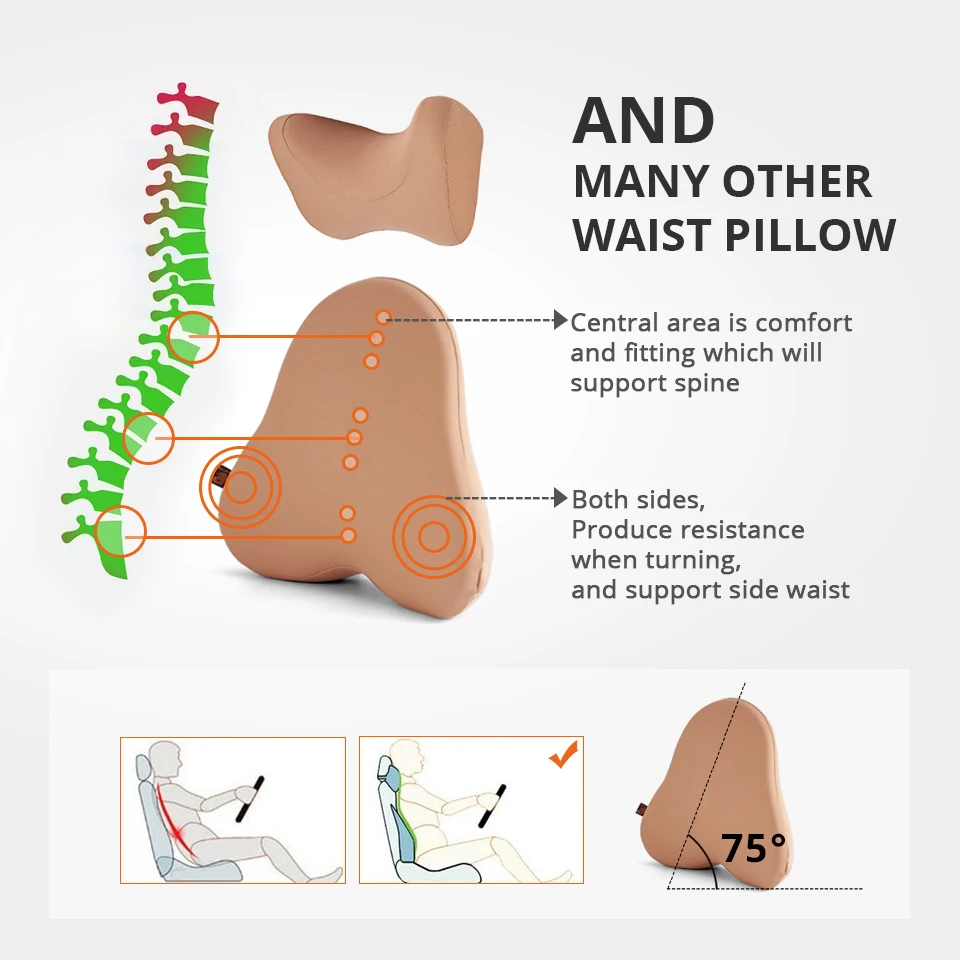 Partol Автомобильный подголовник, подушка для шеи, талии, поясницы, поддержки спины, подушка для детей, Автомобильная подушка для поясницы, поддержка для офиса, дома, автомобиля, Стайлинг