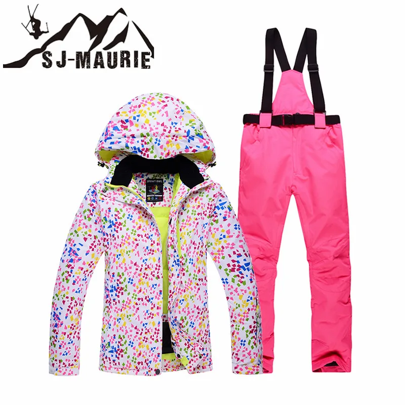 

SJ-Maurie Women Ski Suit Snow Jacket Pants Winter Warm Snowboard Suit Winfproof Waterproof Ski Suit Outdoor Hiking Skating Coat
