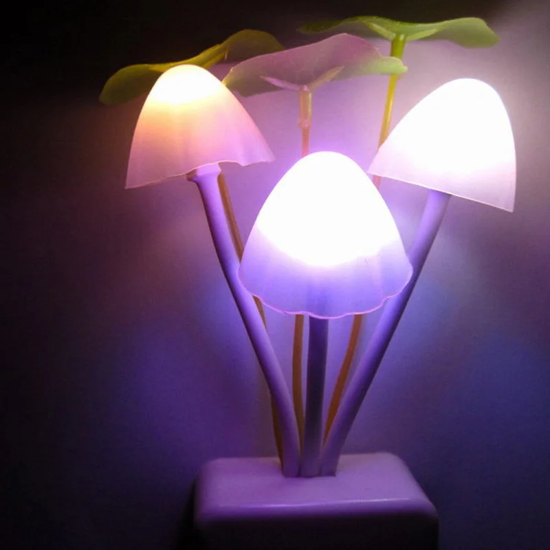 Лампа в виде гриба гриб Ночной светильник штепсельная вилка стандартов ЕС и США светильник Сенсор AC110V-220V 3 светодиодный красочного гриба лампа светодиодный ночной Светильник s для детей