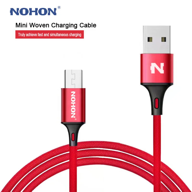 NOHON Mirco USB нейлоновый кабель для Samsung Xiaomi LG Быстрая зарядка кабели Android провод