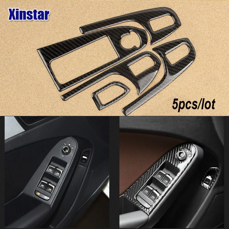 5pcs/lot Real carbon fiber car window lifter interior decoration sticker for audi sline A4/A5 4door Can only fit Left Hand Drive 5pcs/lot Real carbon fiber car window lifter interior decoration sticker for audi sline A4/A5 4door Can only fit Left Hand Drive