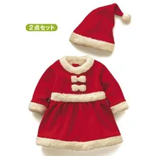 Детский Рождественский комбинезон платье комбинезон для детей шапка флис ткань утолщение комбинезон шляпа комплект