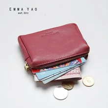 Emma YAO women's leather coin purses fashion mini wallet card holder hot sales emma yao women s leather wallet female brand coin purses holders hot fashion women bag