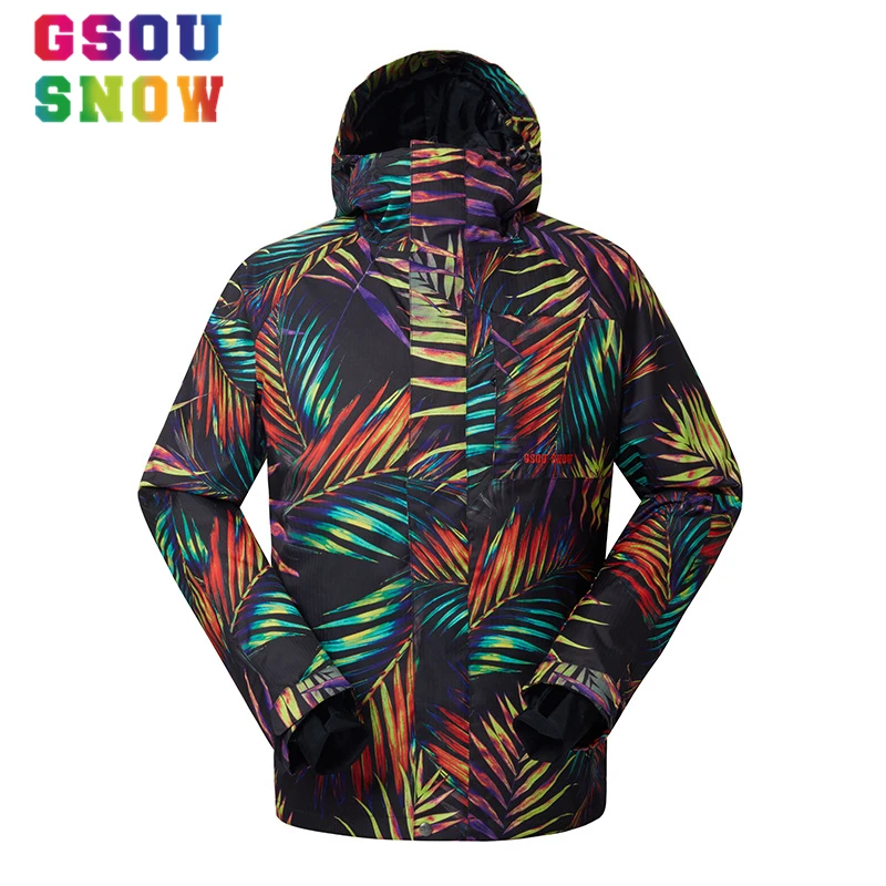 

Gsou Snow Men Ski Jacket Waterproof 10000 Breathable 10000 Snowboard Jacket Warmth -30 Degree Winter Outdoor Men's Snow Skiwear