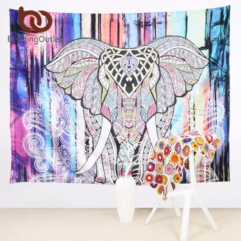 Elephant Tapestry Colored Printed Decorative Mandala Tapestry Indian 130cmx150cm 153cmx203cm Boho Wall Carpet