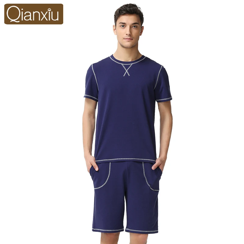 Qianxiu Pajamas For Men Summer Plus Size Sleepwear Men Short sleeve