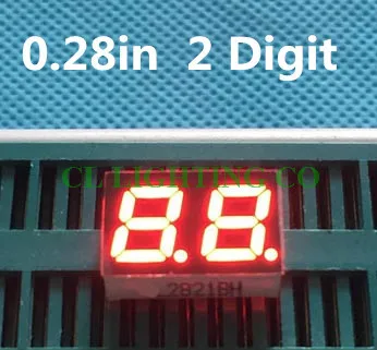 

RED 0.28" 0.28in Three digit 7 Segment digital tube Emerald 0.28 inch Digital Tube Common ANODE