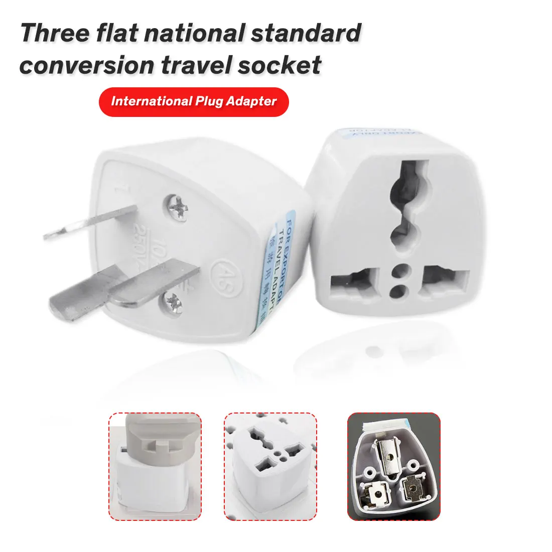 Universal 3 pin AU Power Adapter Travel Adaptor Converter US/UK/EU to